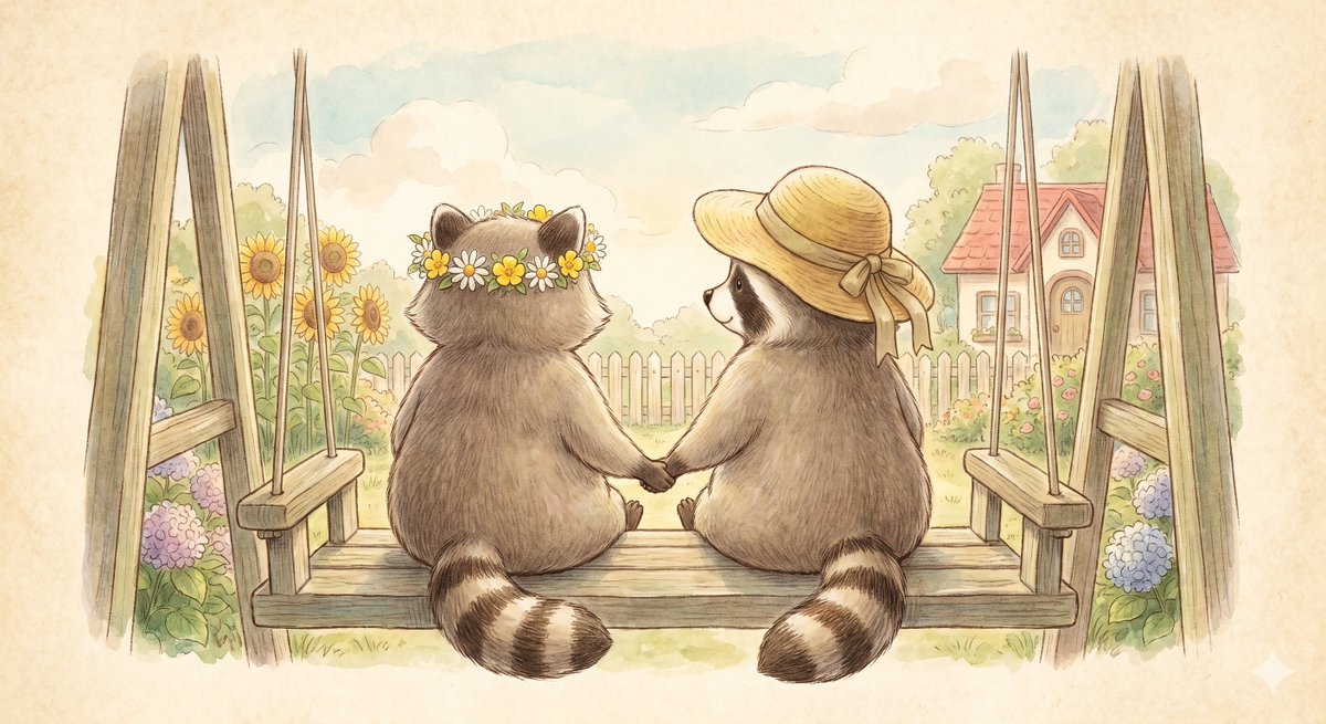 Picture Book Style Raccoon Characters — example 1