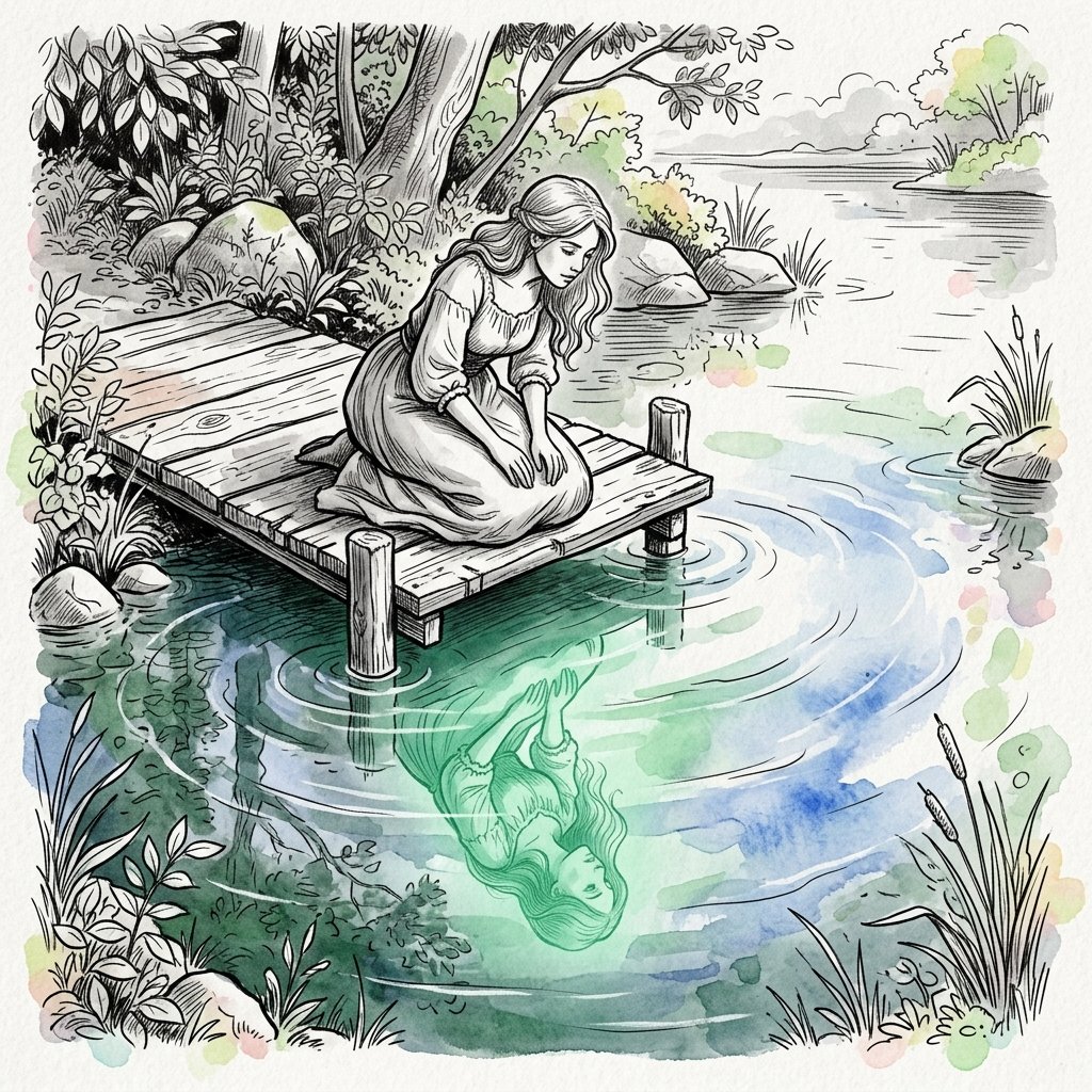 Isometric Zen Woman Line Art — example 1