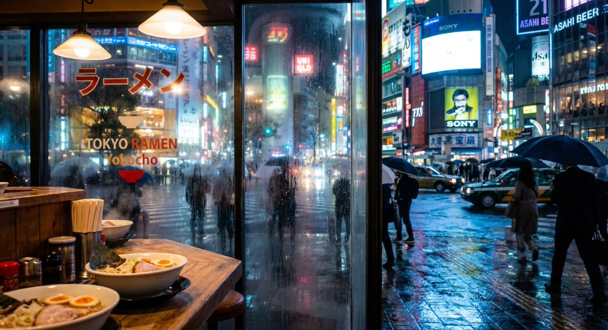 Cinematic rainy street, underwater cathedral, and design-to-photo — example 2