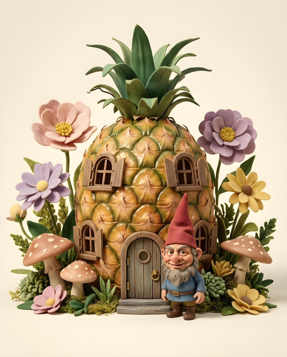 Whimsical Pineapple House Illustration — example 1
