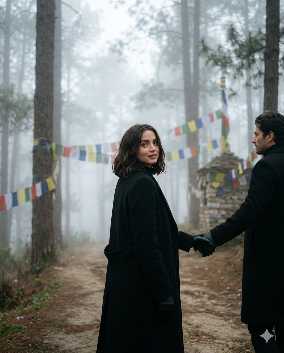 Misty Forest Travel Couple Portrait — example 1