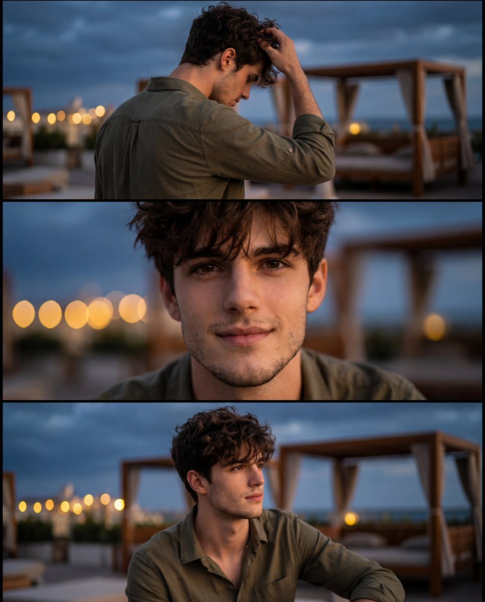 Cinematic Identity-Consistent Portrait Collage — example 1