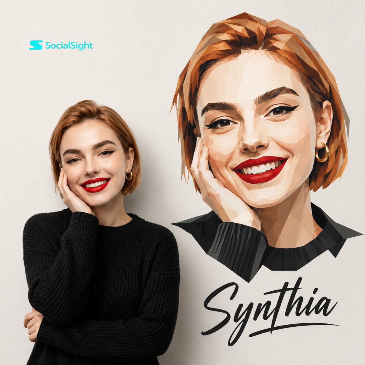 Geometric Studio Portrait Art — example 1