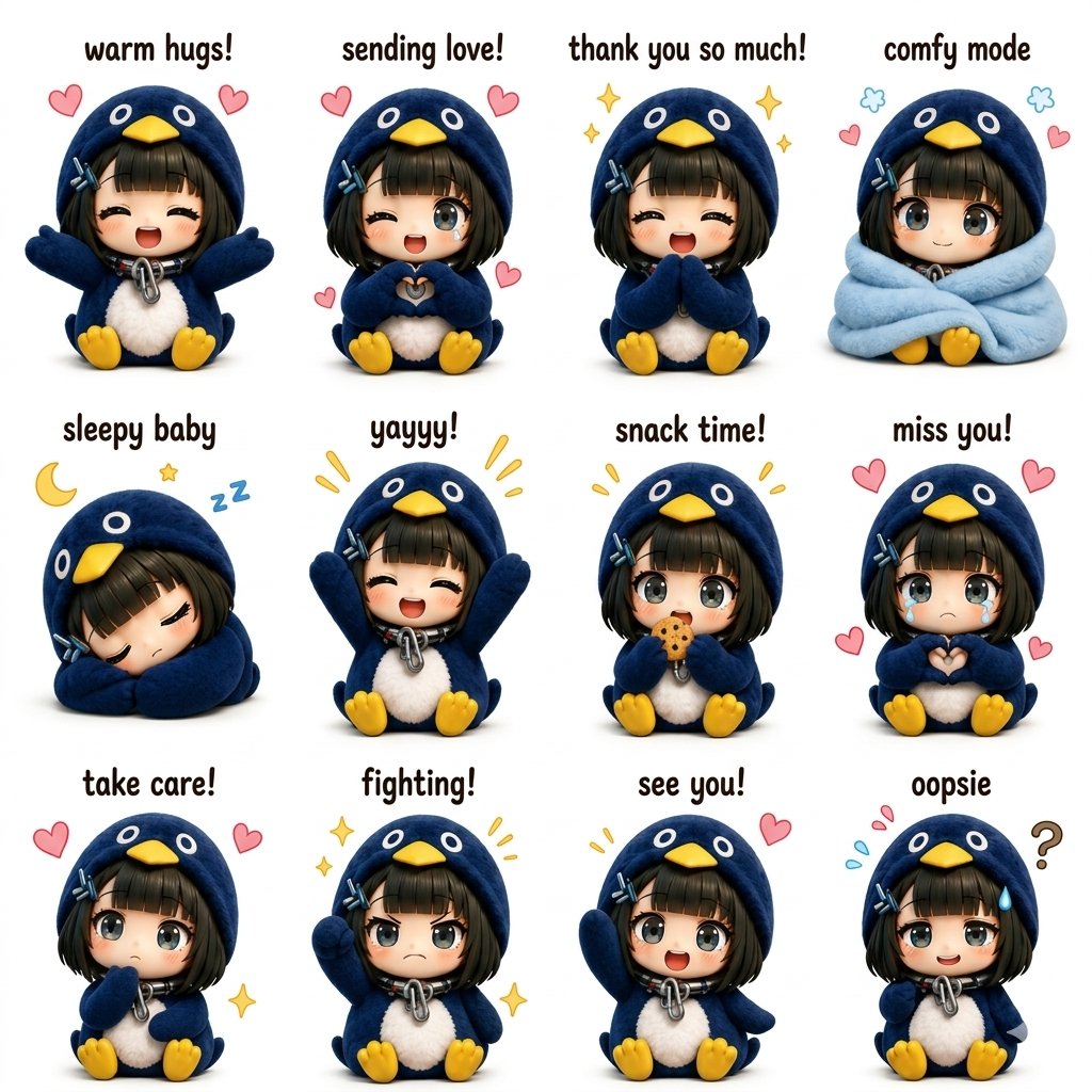 Kawaii Chibi Sticker Sheet