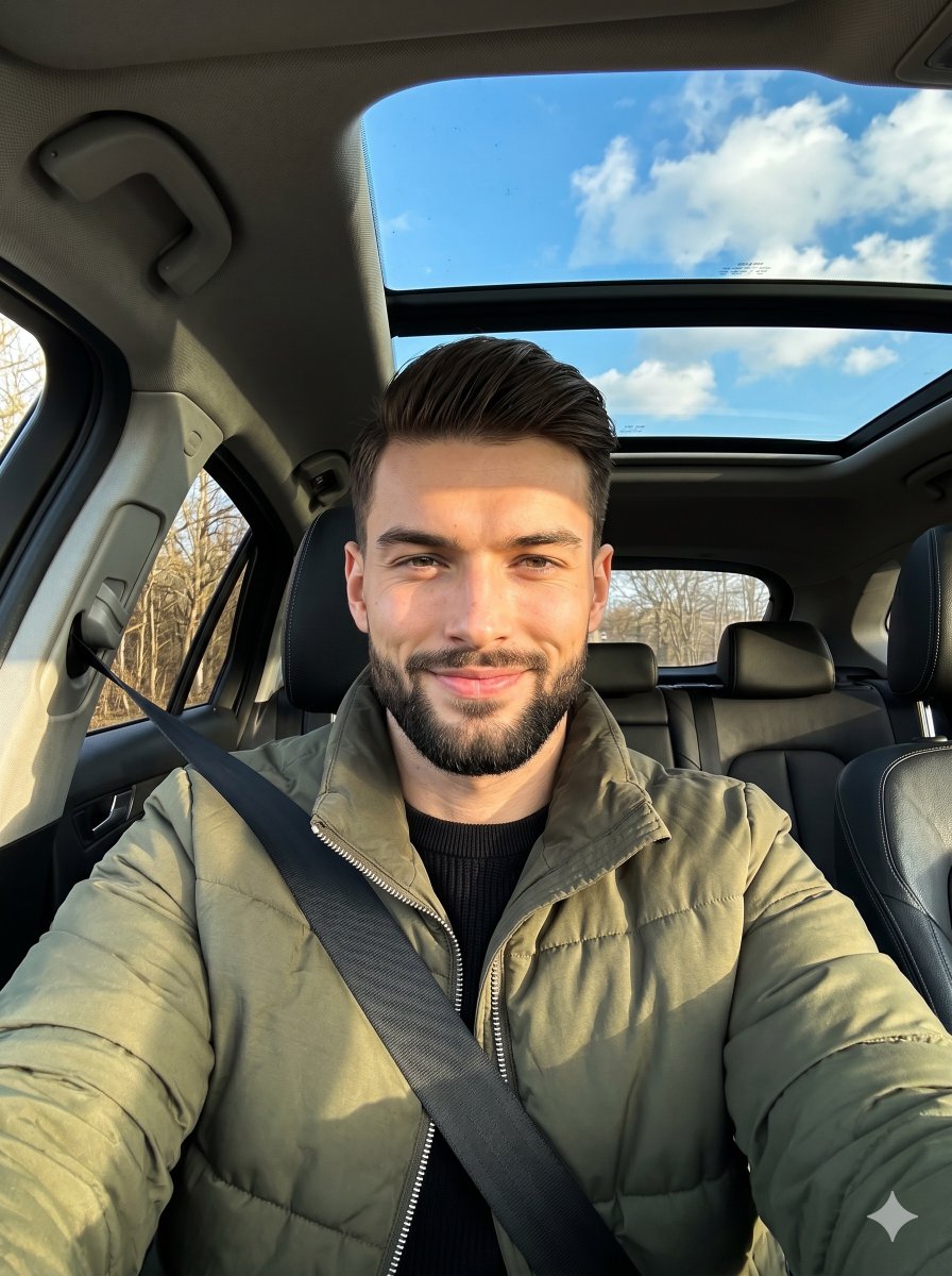 Golden Hour Car Driver Portrait
