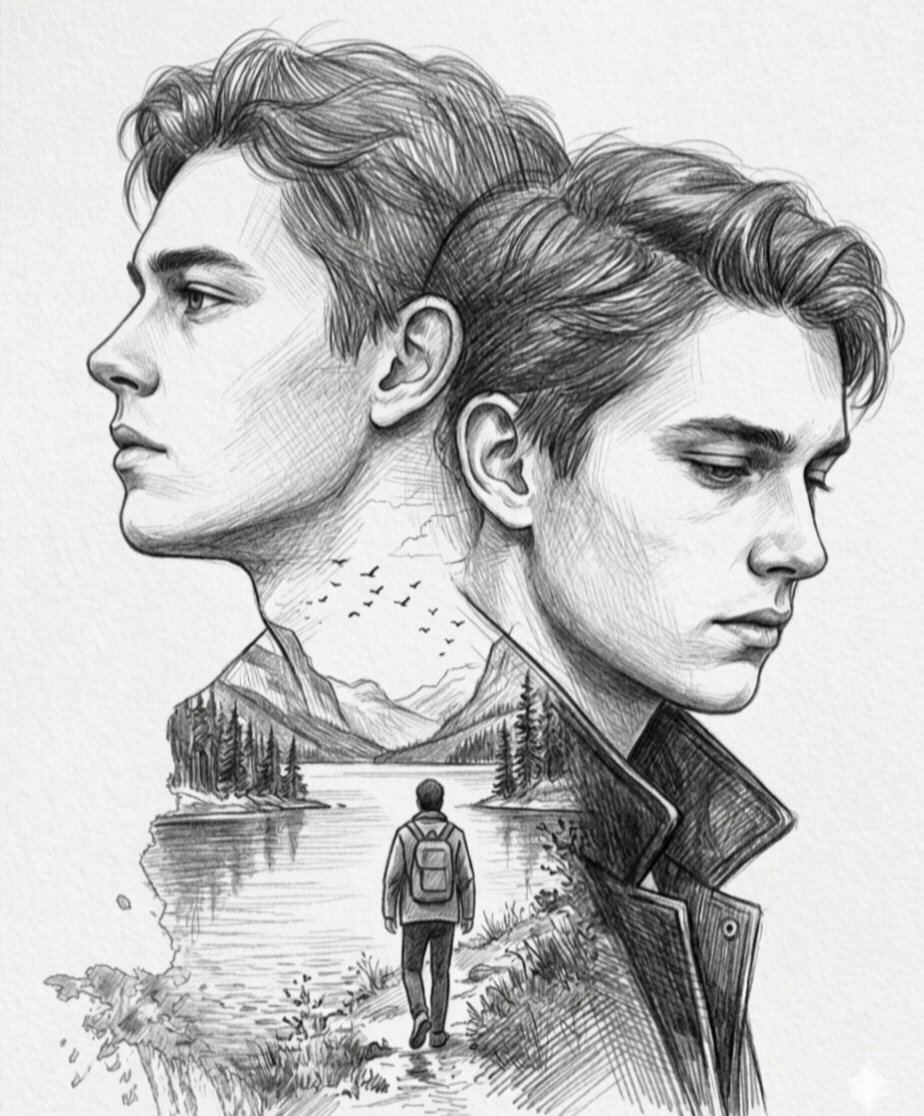 Double Exposure Pencil Sketch