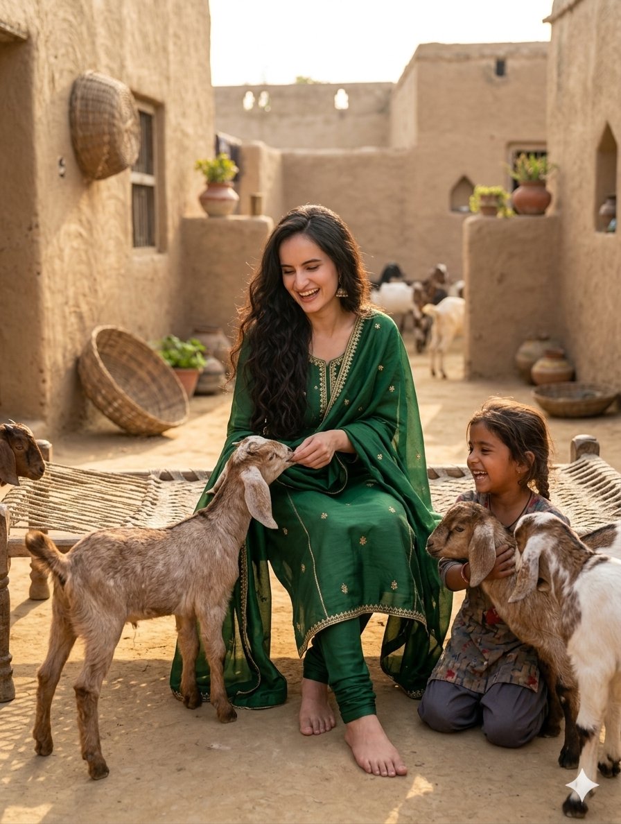 Joyful South Asian Village Scene — example 1