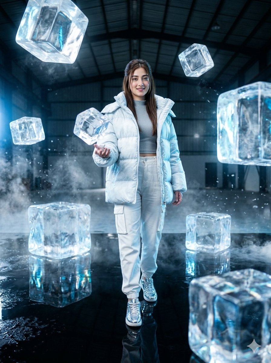 Futuristic Frozen Warehouse Fashion Shoot — example 1