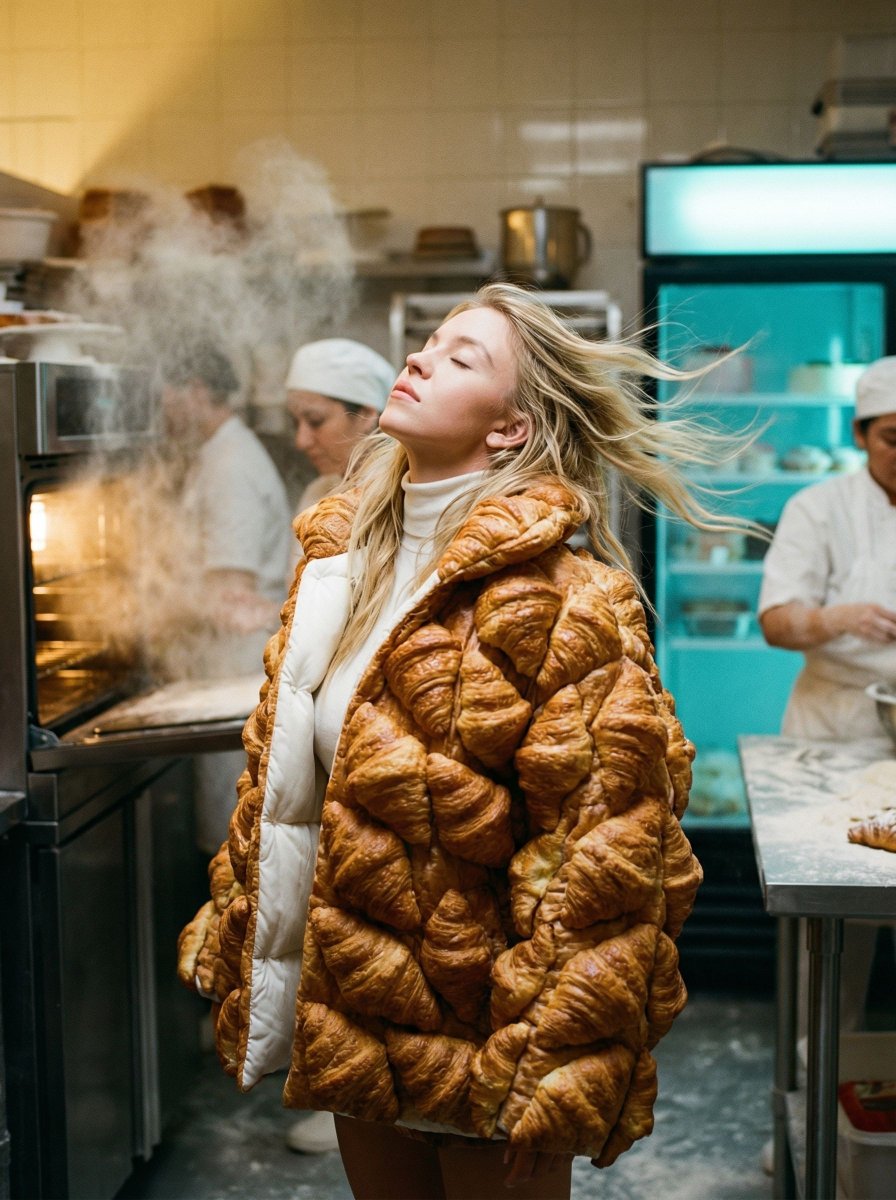 Surreal Croissant Puffer Fashion — example 1