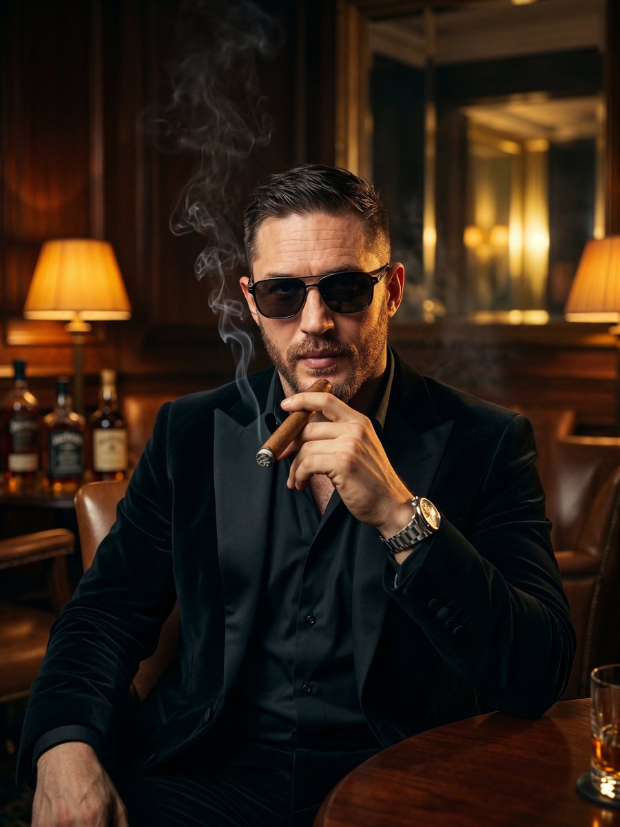 Cinematic Noir Crime Boss Portrait — example 1