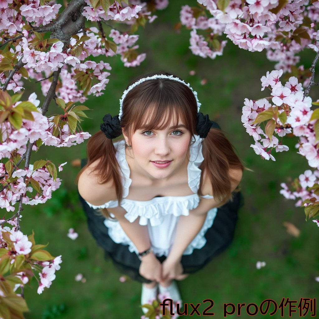 Top-Down Maid and Cherry Blossoms — example 2