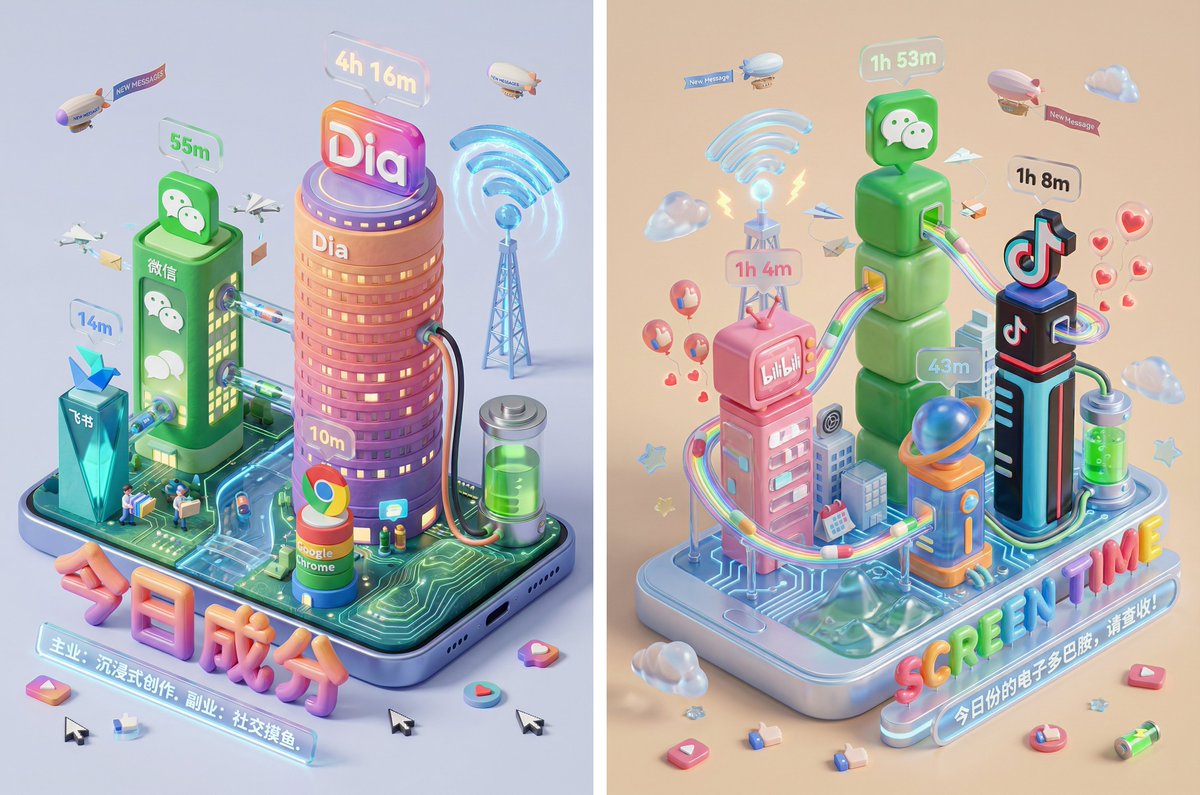 Screen Time Digital Town Visualization Prompt — example 1