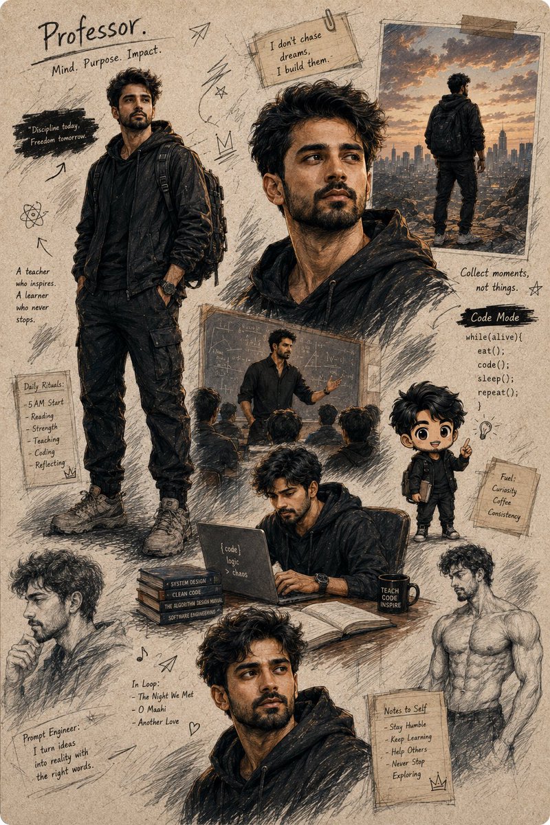 Anime Character Moodboard Poster