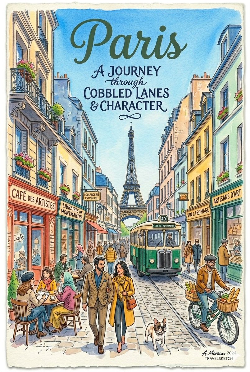 Vintage Watercolor Travel Posters — example 2