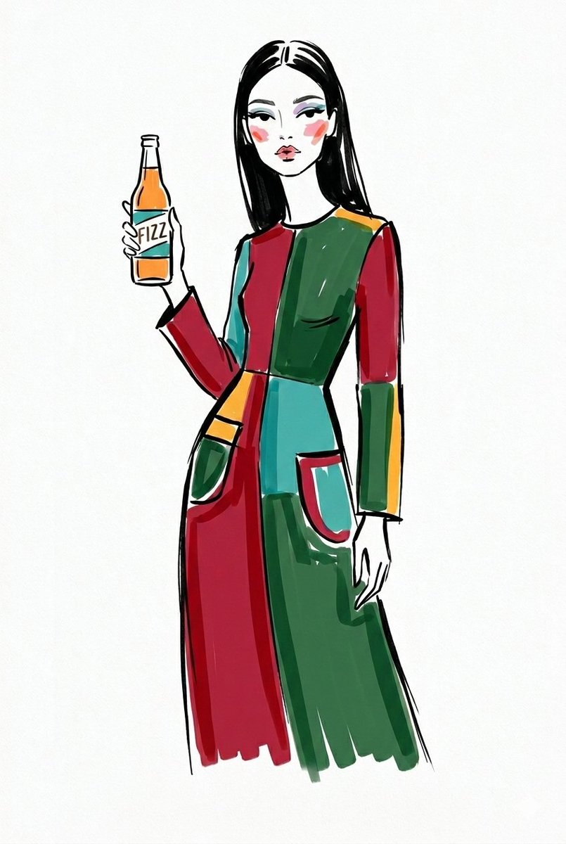 Watercolor Fashion Illustration Sketch — example 2