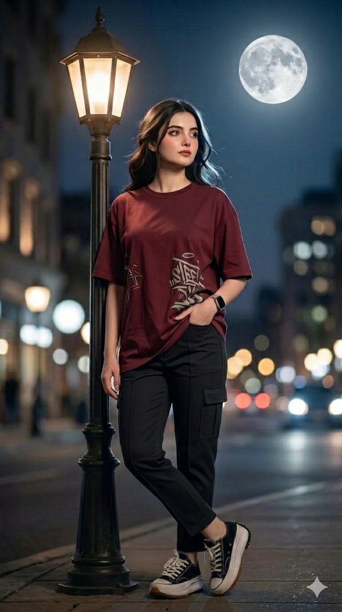 Urban Night Portrait with Soft Bokeh — example 1