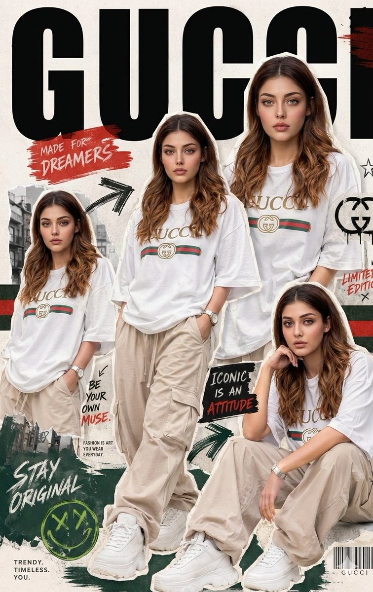 Urban Streetwear Fashion Collage Poster
