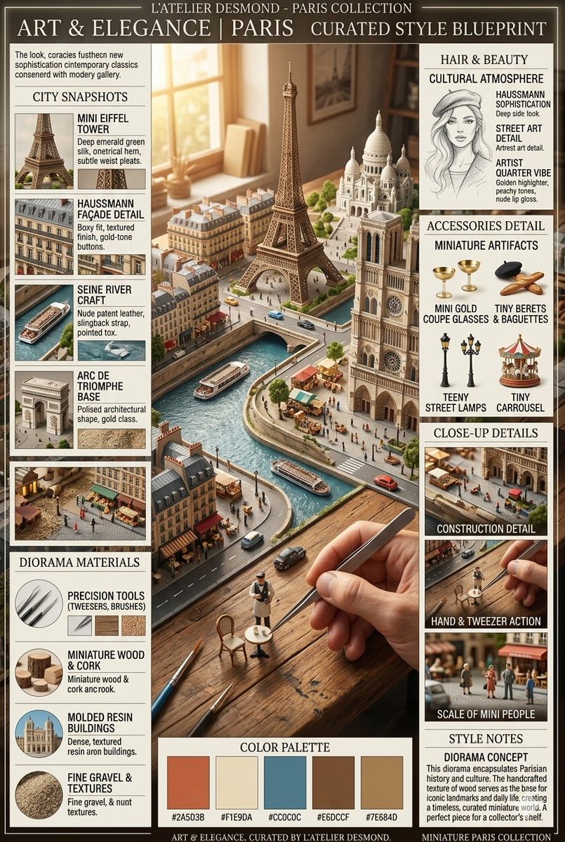 Parisian Diorama Infographic Blueprint
