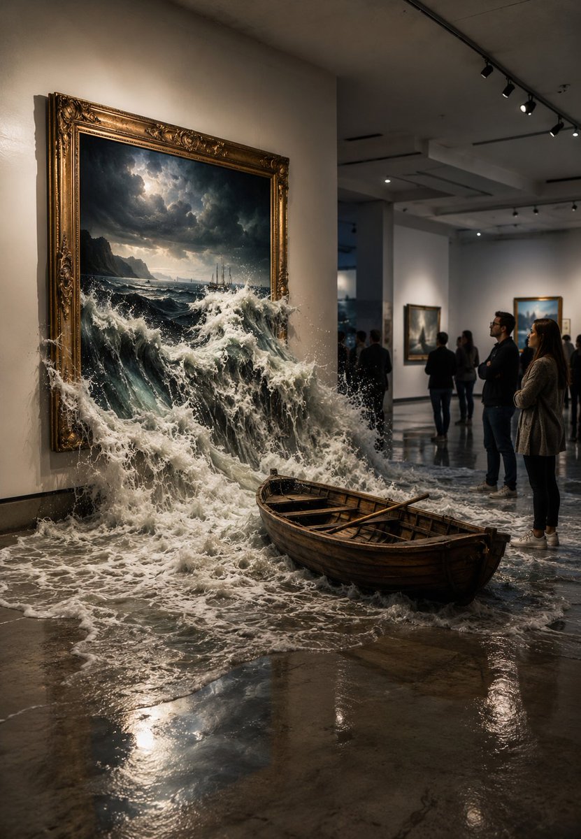 Flooded Art Gallery Surrealism — example 1