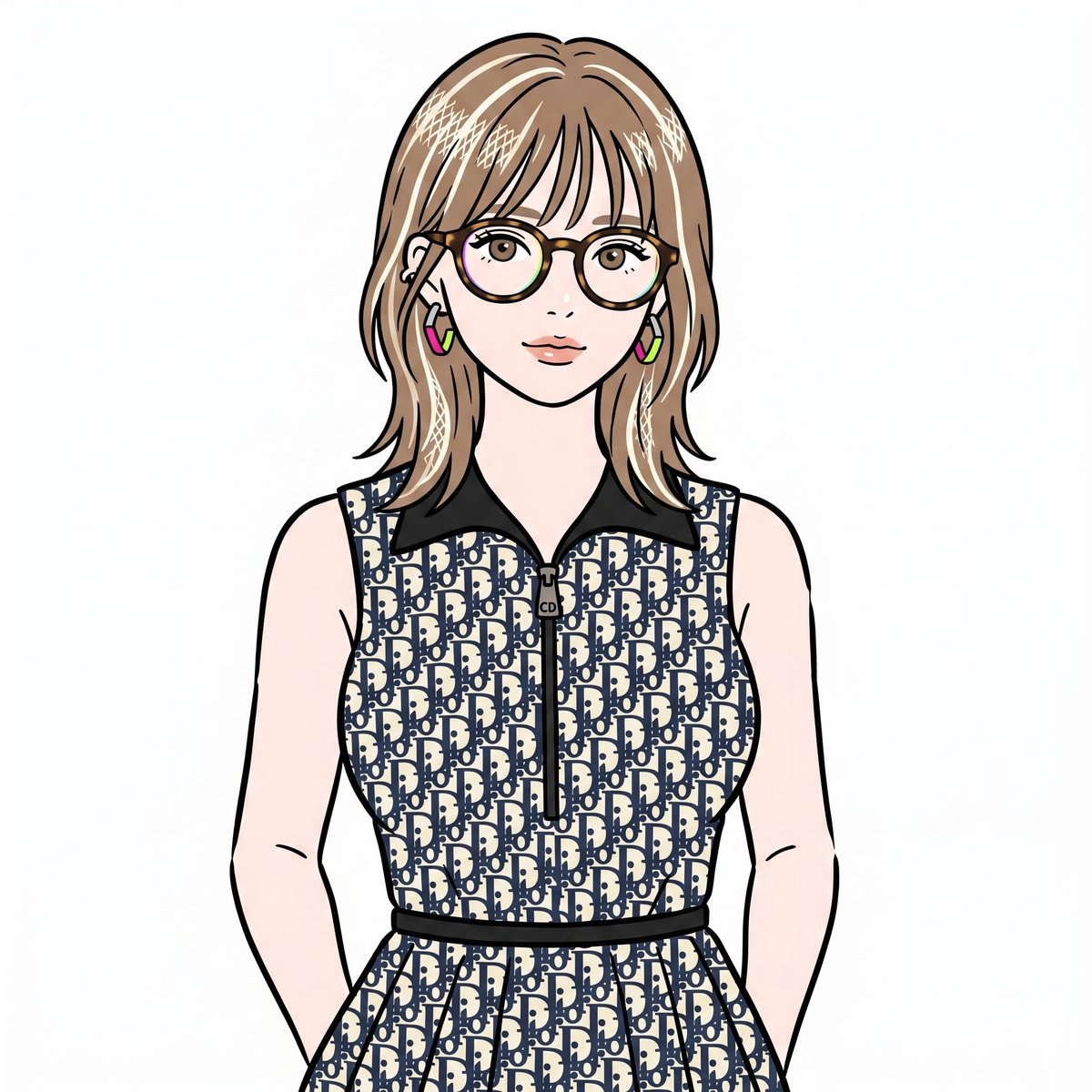 Stylish Minimalist Anime Portrait — example 1