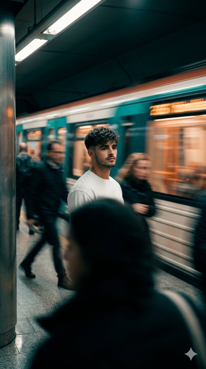 Cinematic Subway Motion Blur Portrait — example 1
