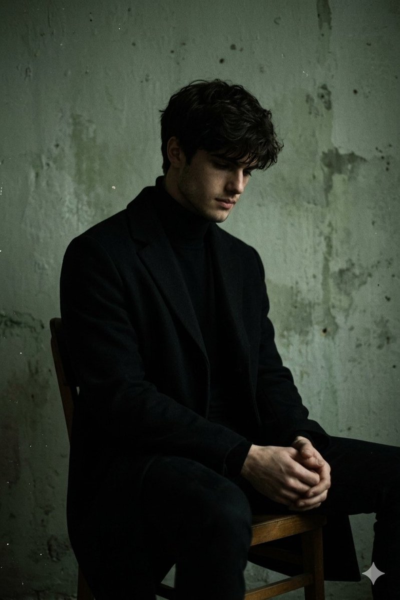 Moody Low-Key Male Portrait — example 1