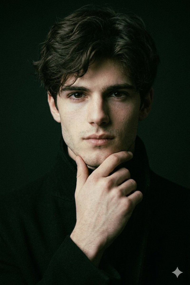 Moody Low-Key Male Portrait — example 3