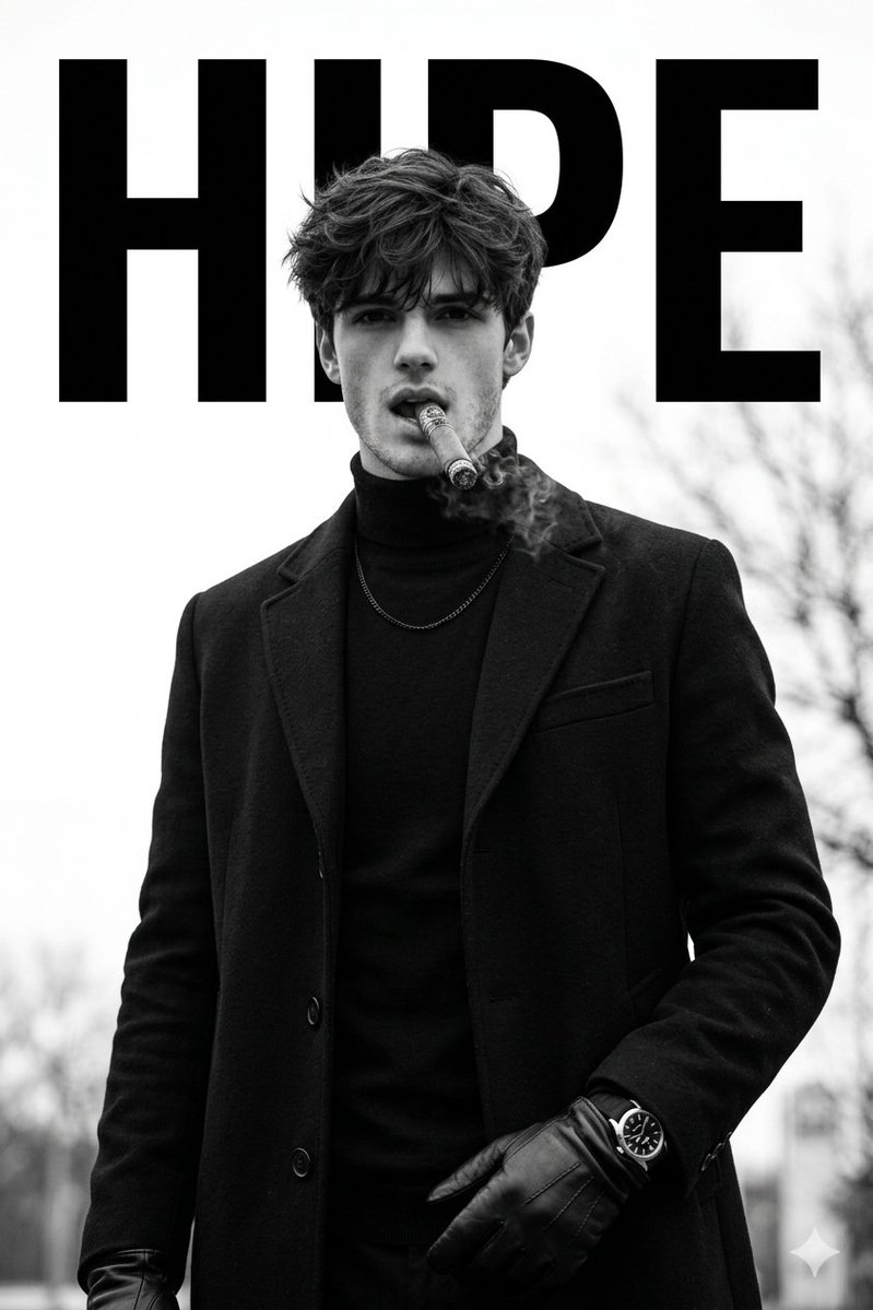 Luxury Monochrome Male Fashion Portrait — example 1