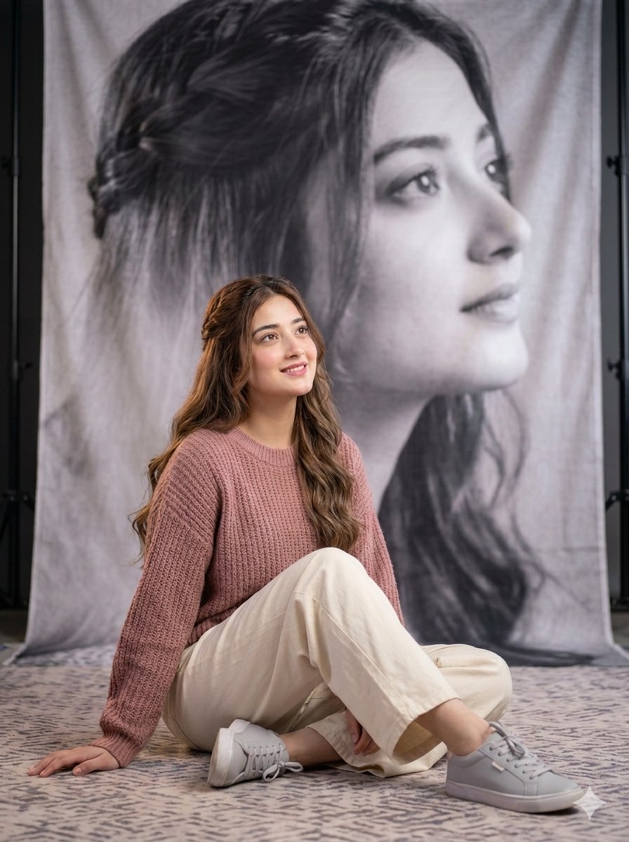 Artistic Floor Seated Portrait