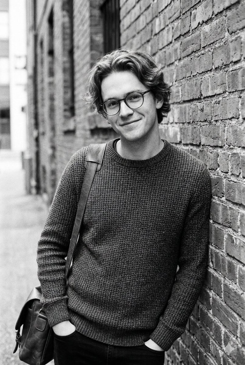 Black and White Urban Male Portrait — example 1