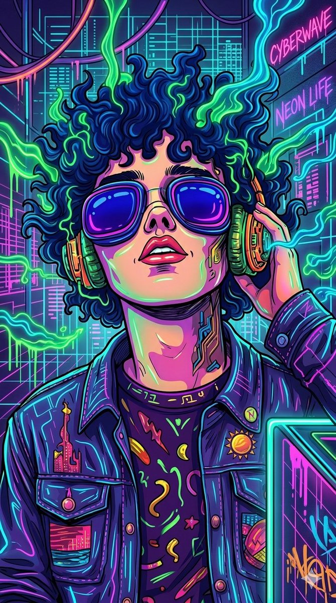 Cyberwave Pop-Art Illustration — example 2