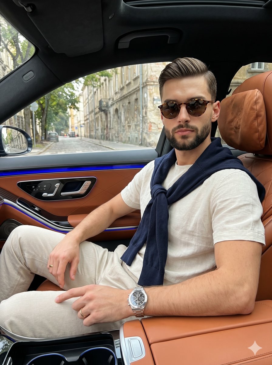 Luxury Car Interior Lifestyle Portrait — example 1