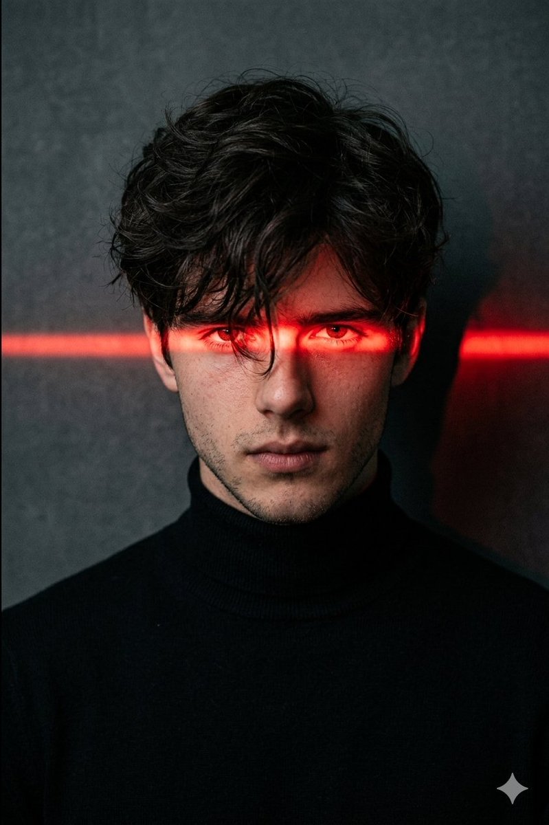 Dramatic Red Light Man Portrait — example 1