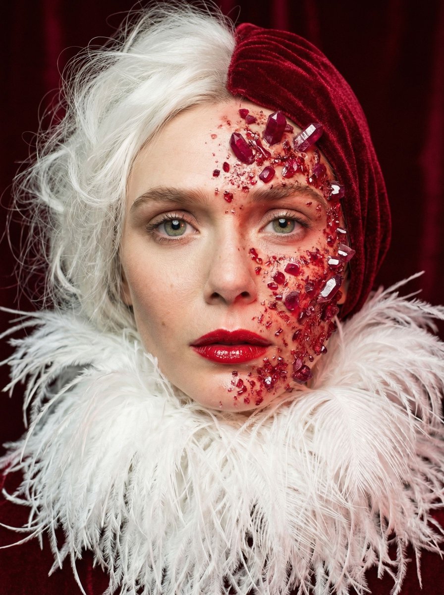 Crimson Asymmetry Gemcutter Portrait — example 1