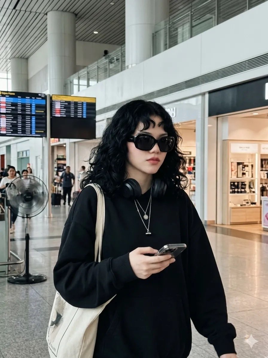 Candid Airport Street Style Portrait