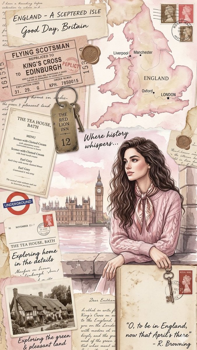 Vintage England Travel Scrapbook — example 1