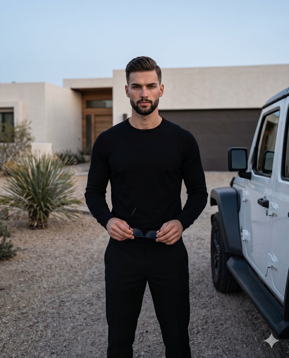 Minimalist Desert Lifestyle Car Portrait — example 1