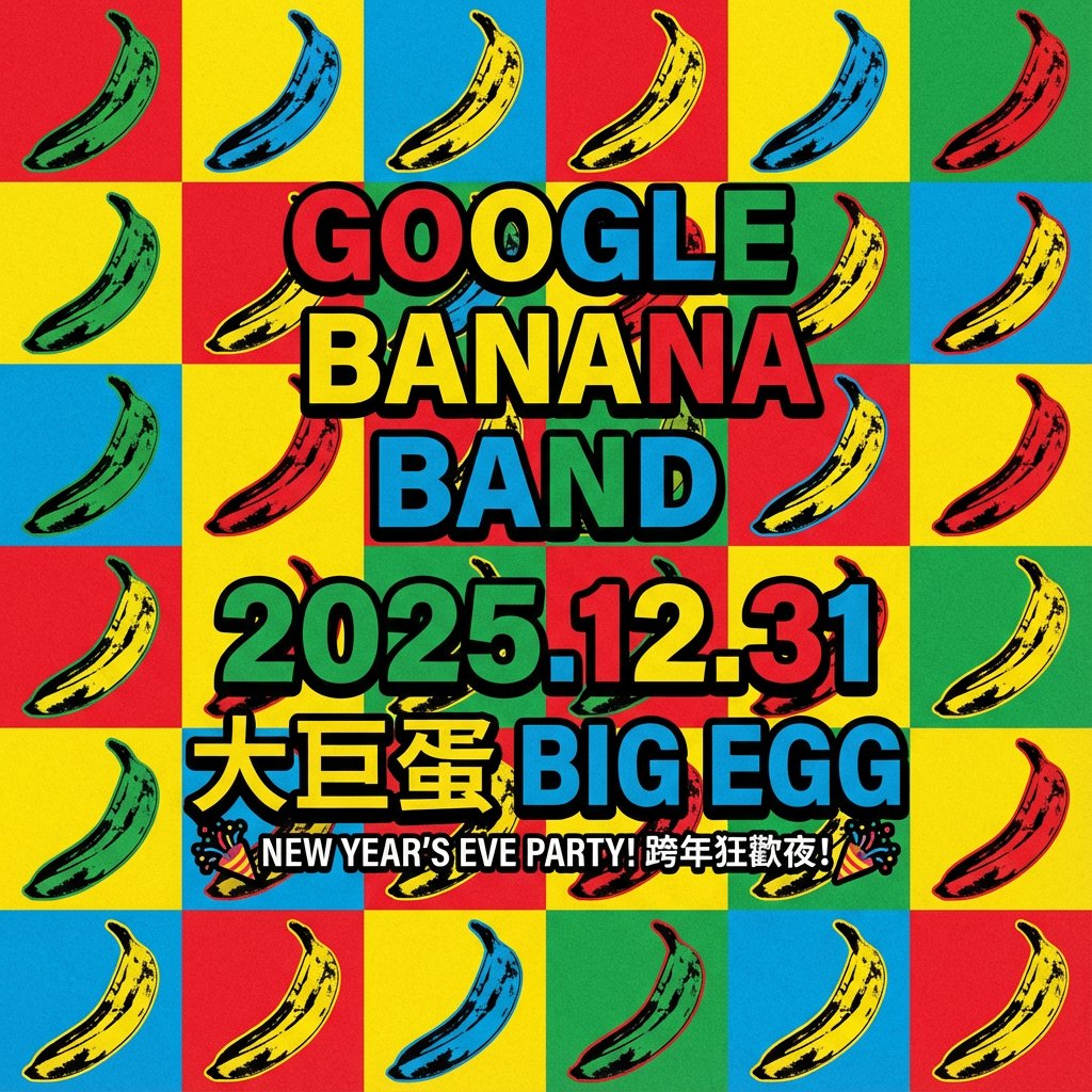 Concert poster for Google Banana Band — example 1