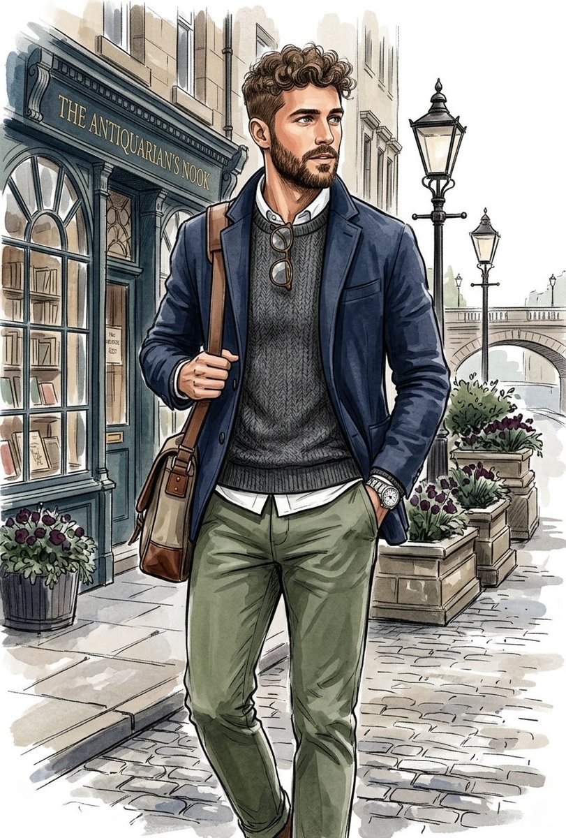 Vintage Explorer Watercolor Illustration — example 1