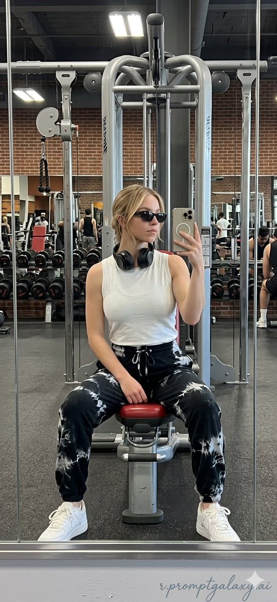 Realistic Gym Mirror Selfie — example 1