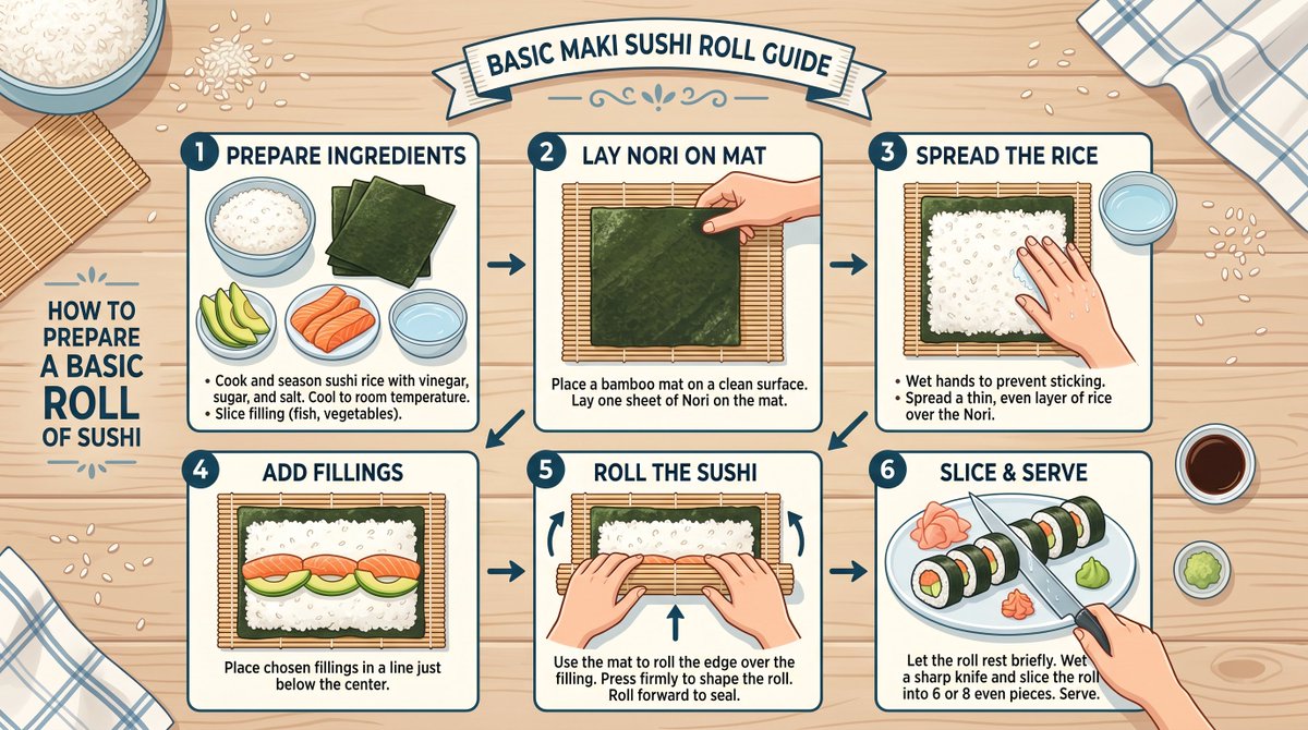 Sushi Roll Instruction Diagram — example 2