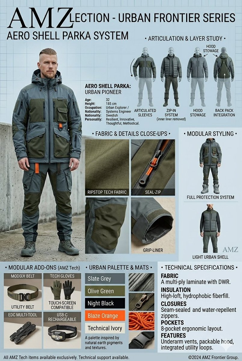 Technical Outerwear Design Sheet — example 1