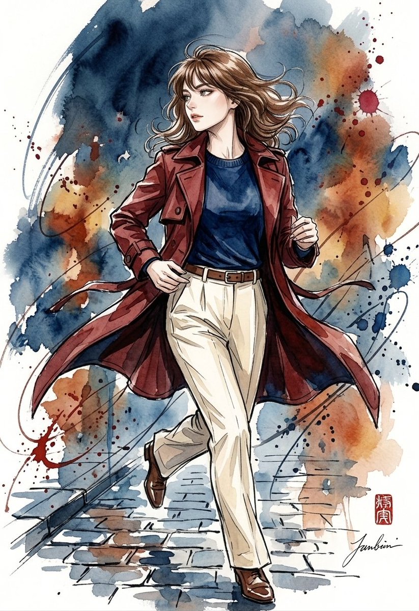Watercolor Urban Street Illustration — example 3