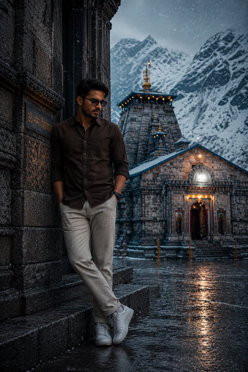Kedarnath Temple Introspective Portrait — example 1