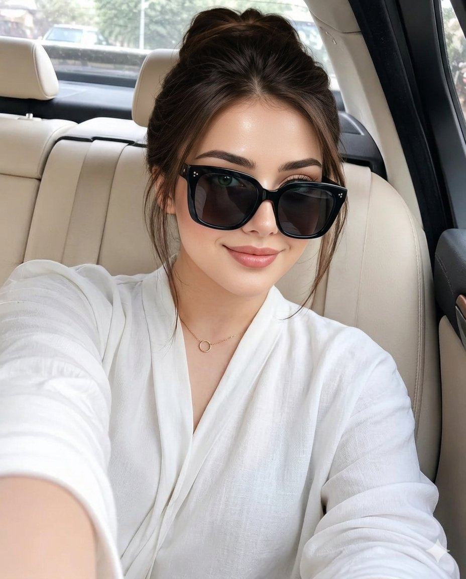 Luxury Car Interior Selfie — example 1