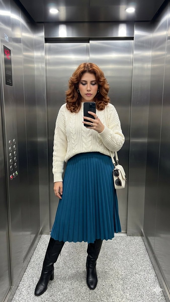 Photorealistic Elevator Mirror Selfie — example 2