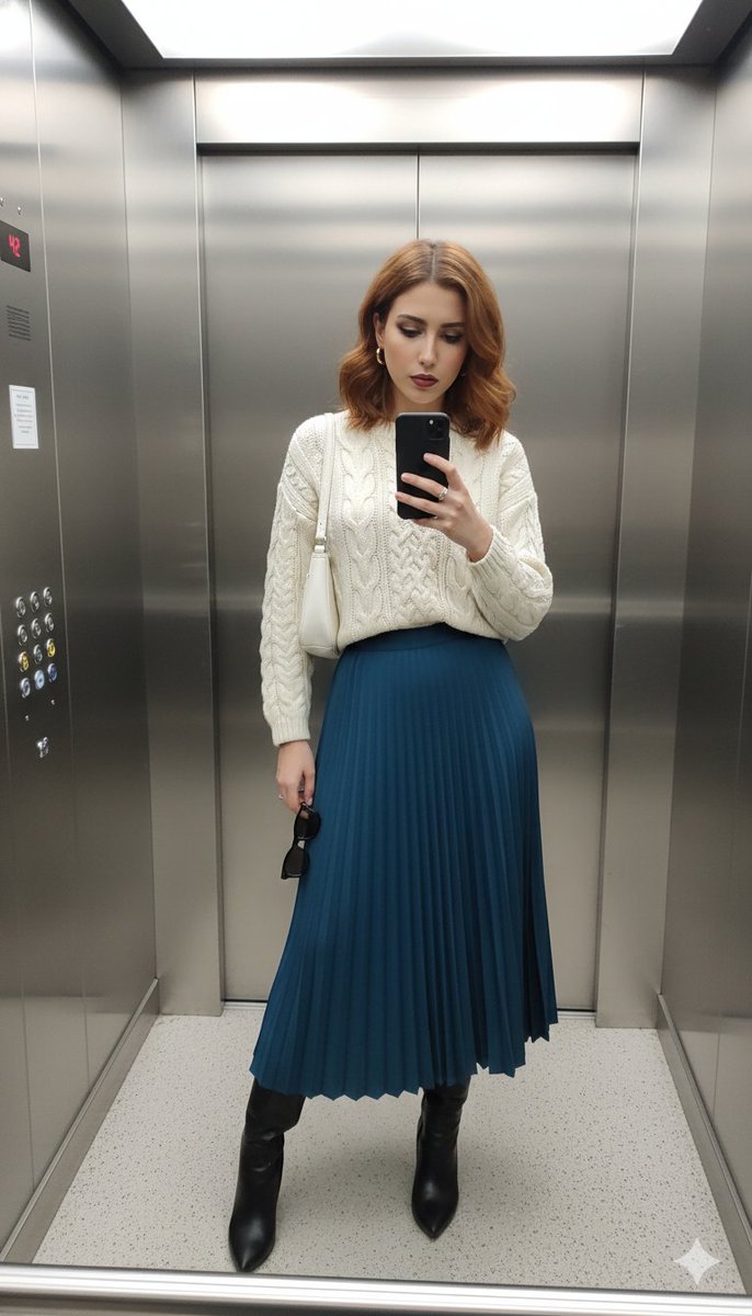 Photorealistic Elevator Mirror Selfie — example 3