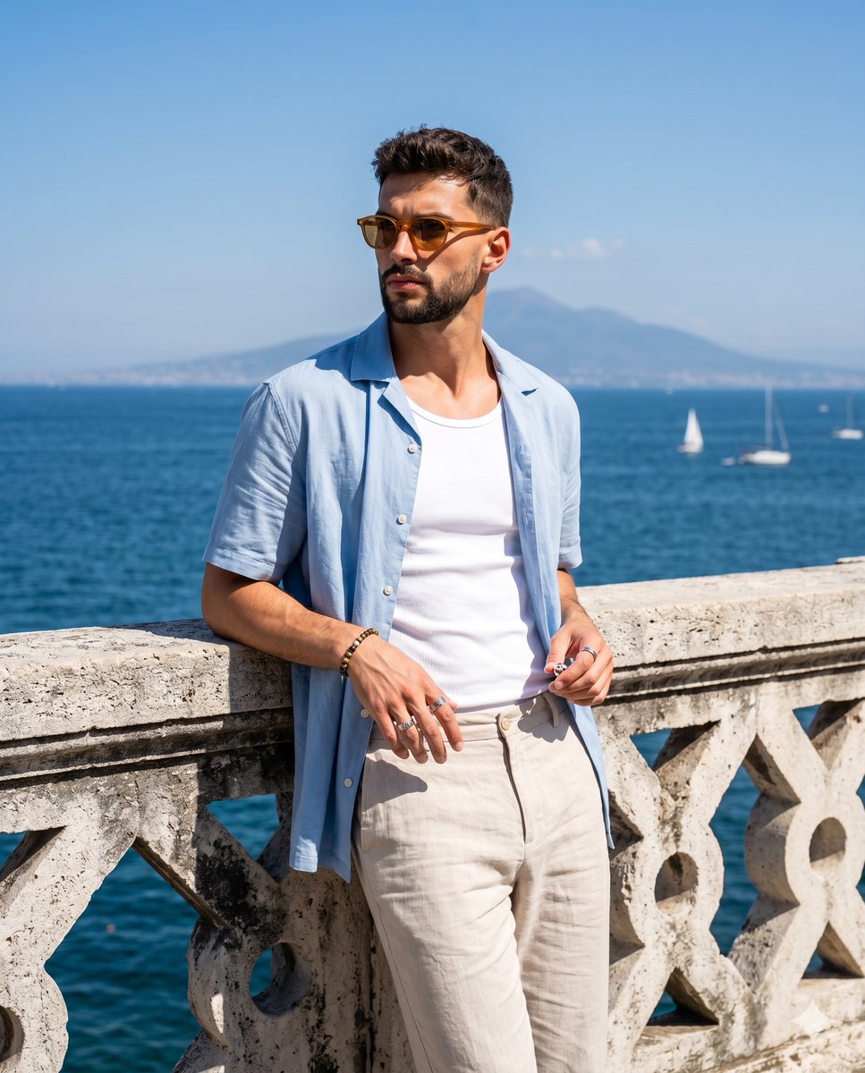 Mediterranean Summer Male Lifestyle Portrait — example 1