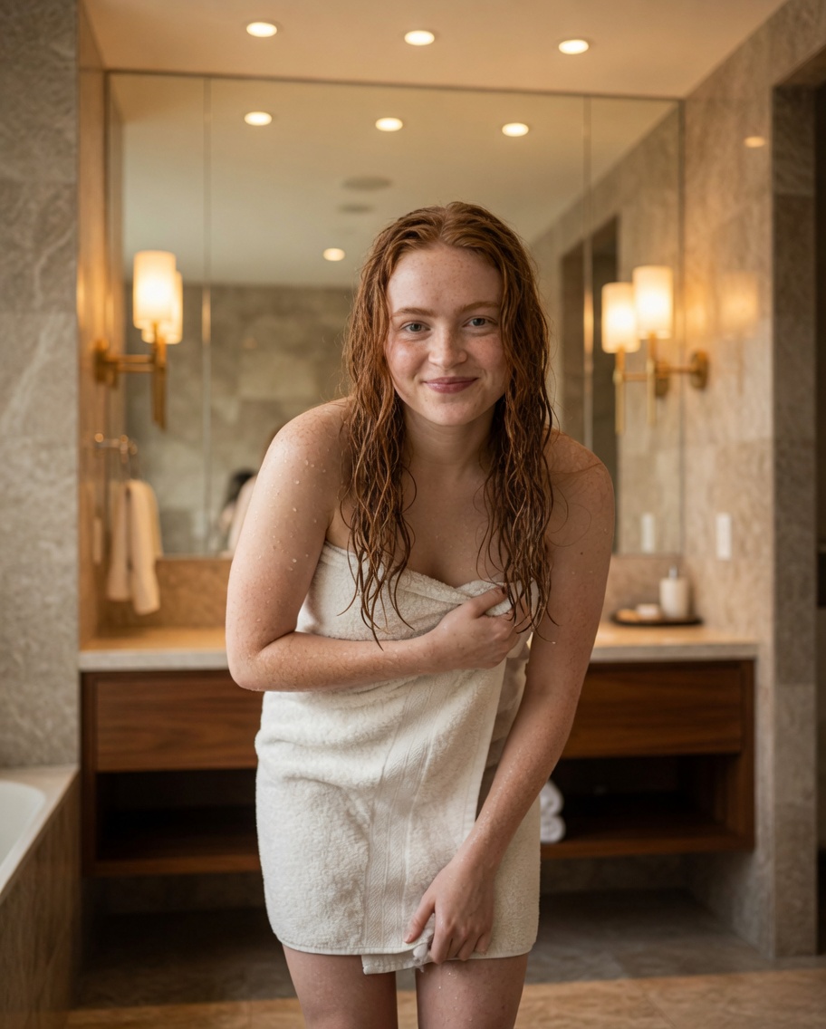 Candid Bathroom Lifestyle Portrait — example 1