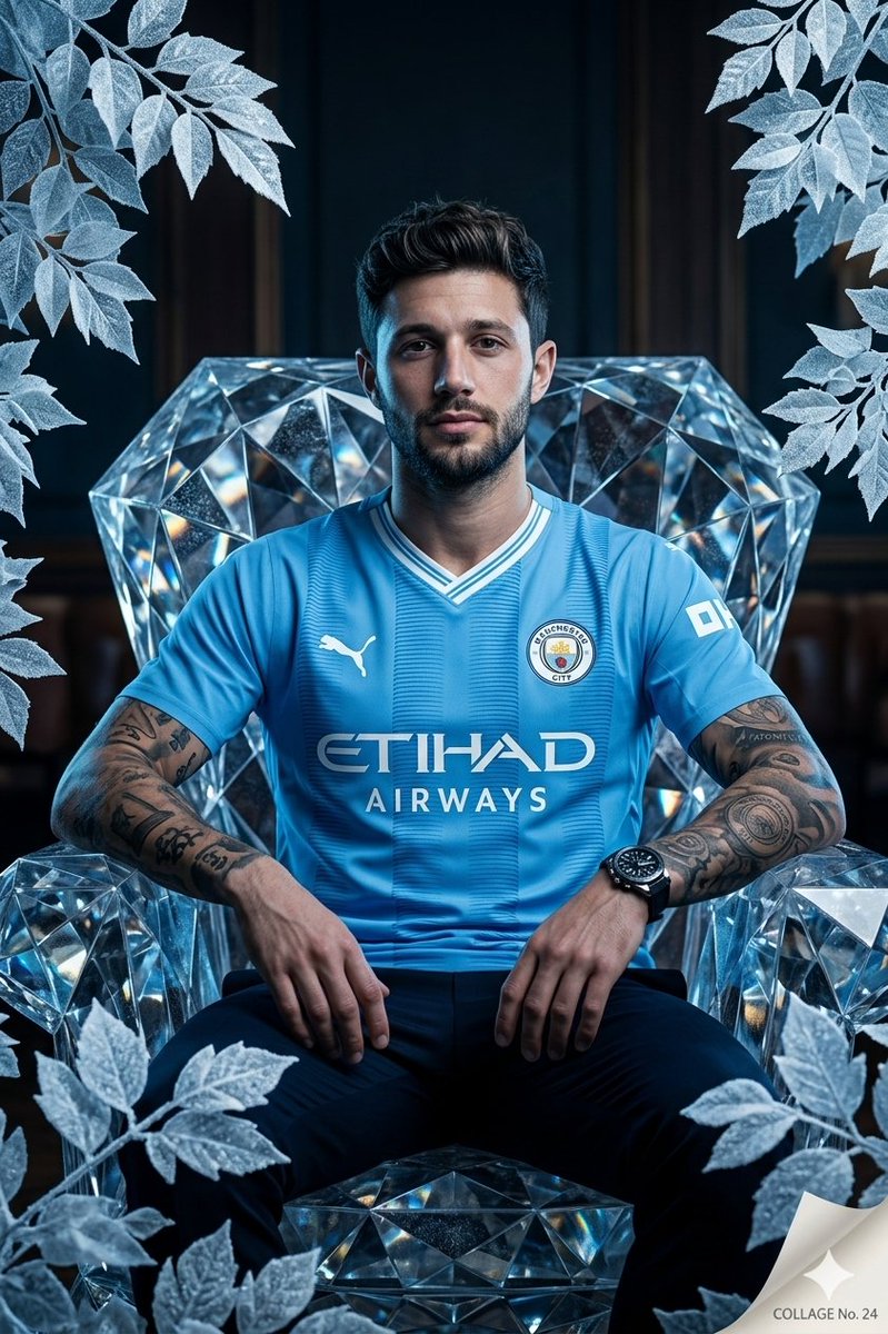 Cinematic Footballer on Diamond Armchair — example 1